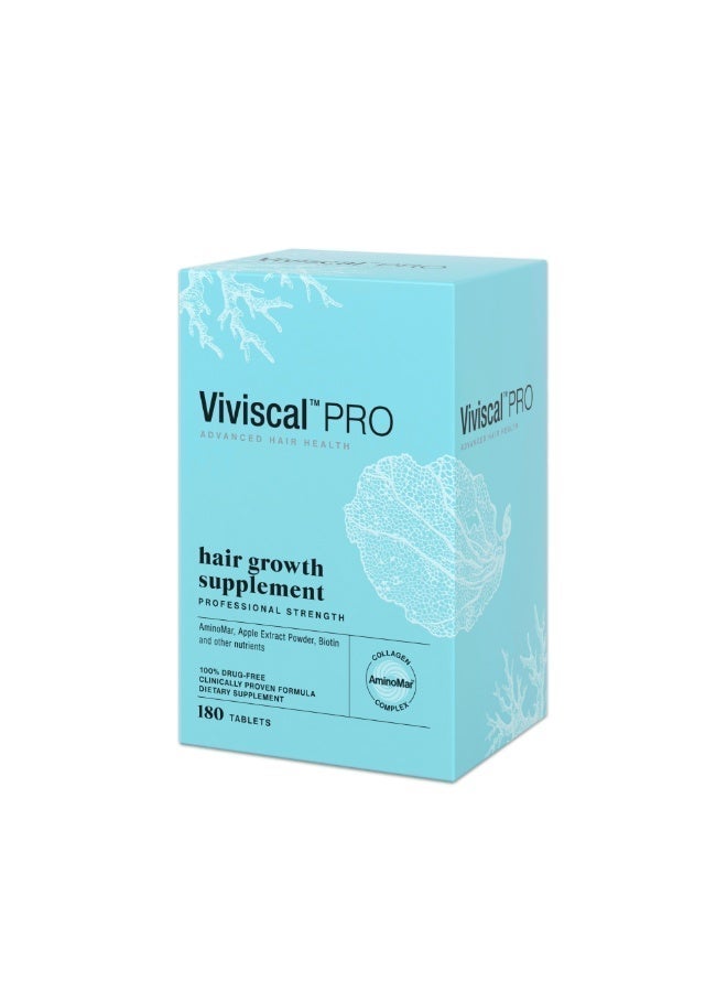 Viviscal Professional Advance Hair Health Dietary Supplement with Vitamin C, Marine Collagen for Men and Women - 180 Tablets - Image 1
